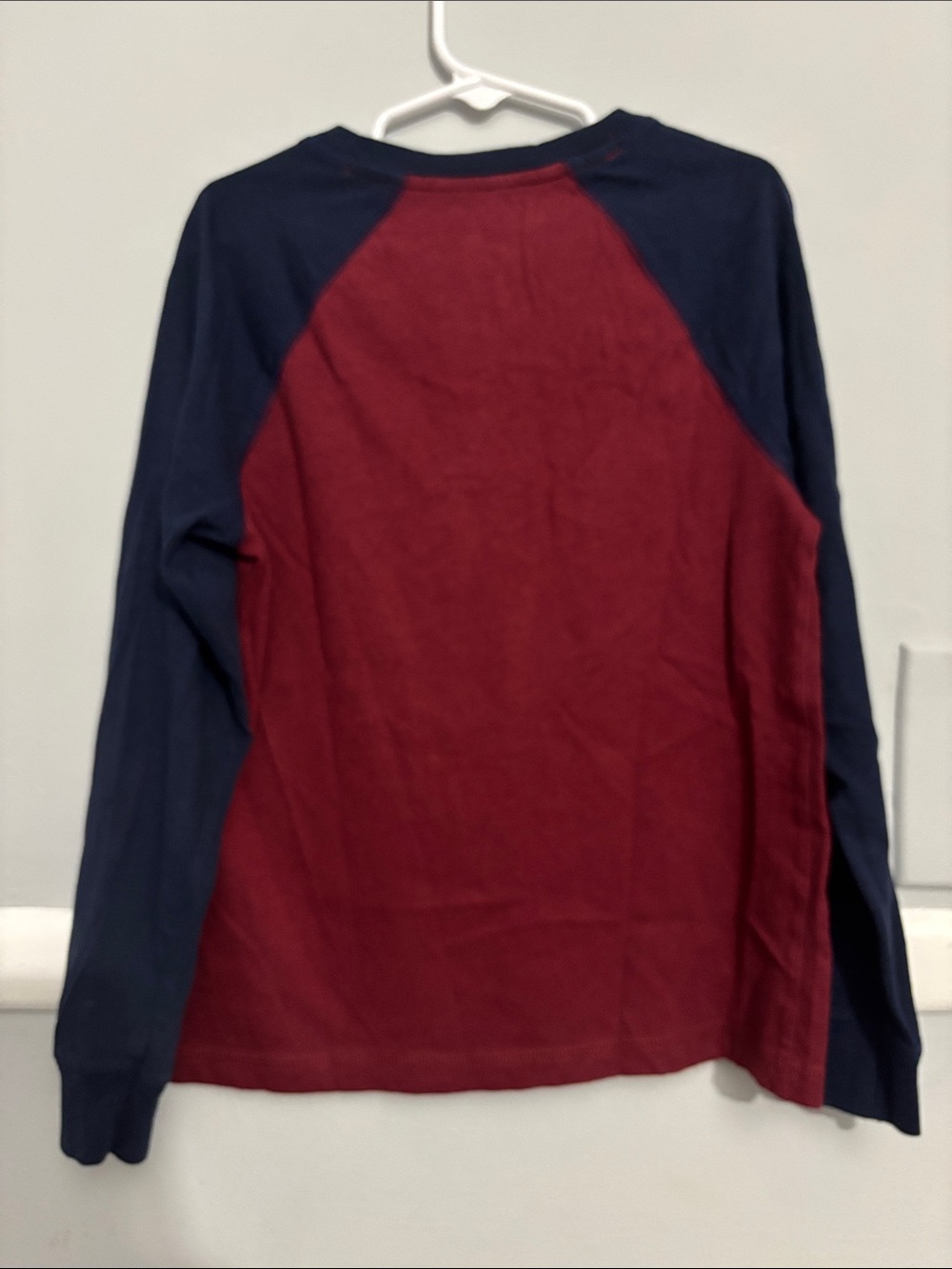 Janie and Jack Burgundy Body with Navy Raglan Long-Sleeve Henley - Picture 2 of 7